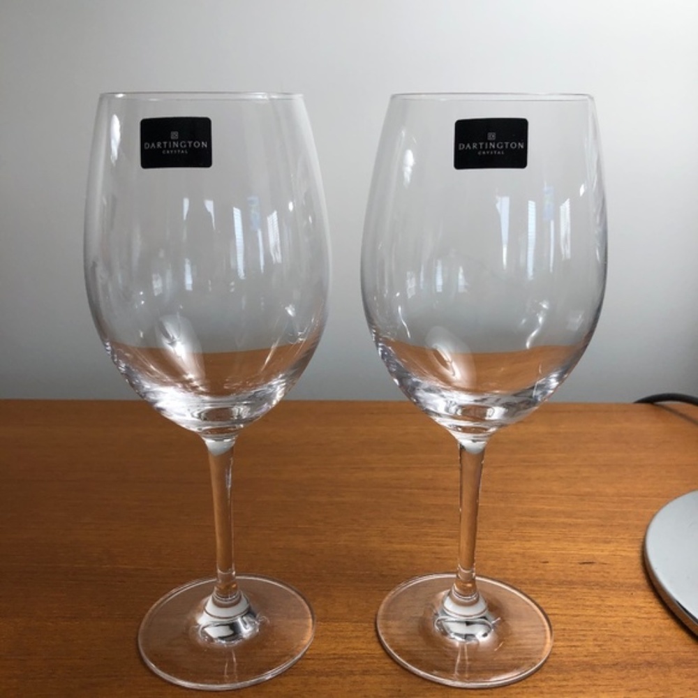 2 NEW (in Box) Dartington Crystal Red Wine Glasses